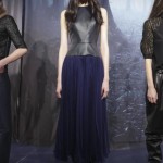 ADEAM Fall 2013 Leather Peplum Shape with Gauzey Blue