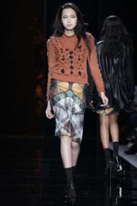 Nicole Miller Fall 2013 Laser Print with Knotted Sweater